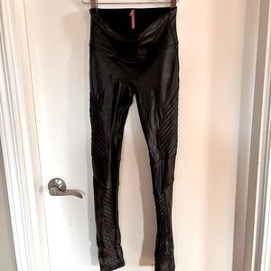 Black Spanx Faux Leather Moto leggings